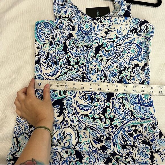 Cynthia Rowley White Blue Print Sun Dress - Picture 7 of 10